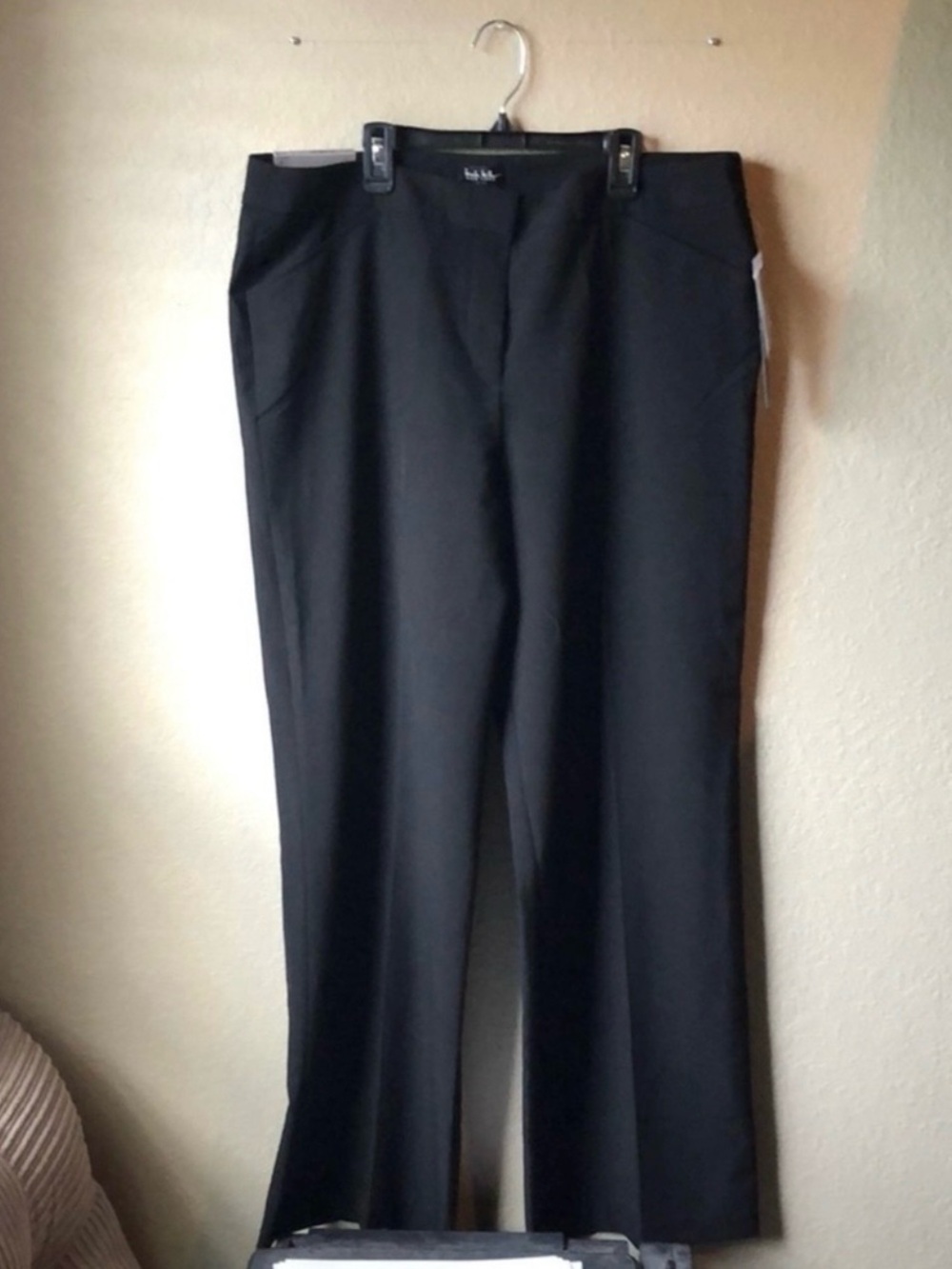 New Nicole Miller Pants Women’s Black Straight Leg Trouser Business Casual Sz 16 - Picture 9 of 9